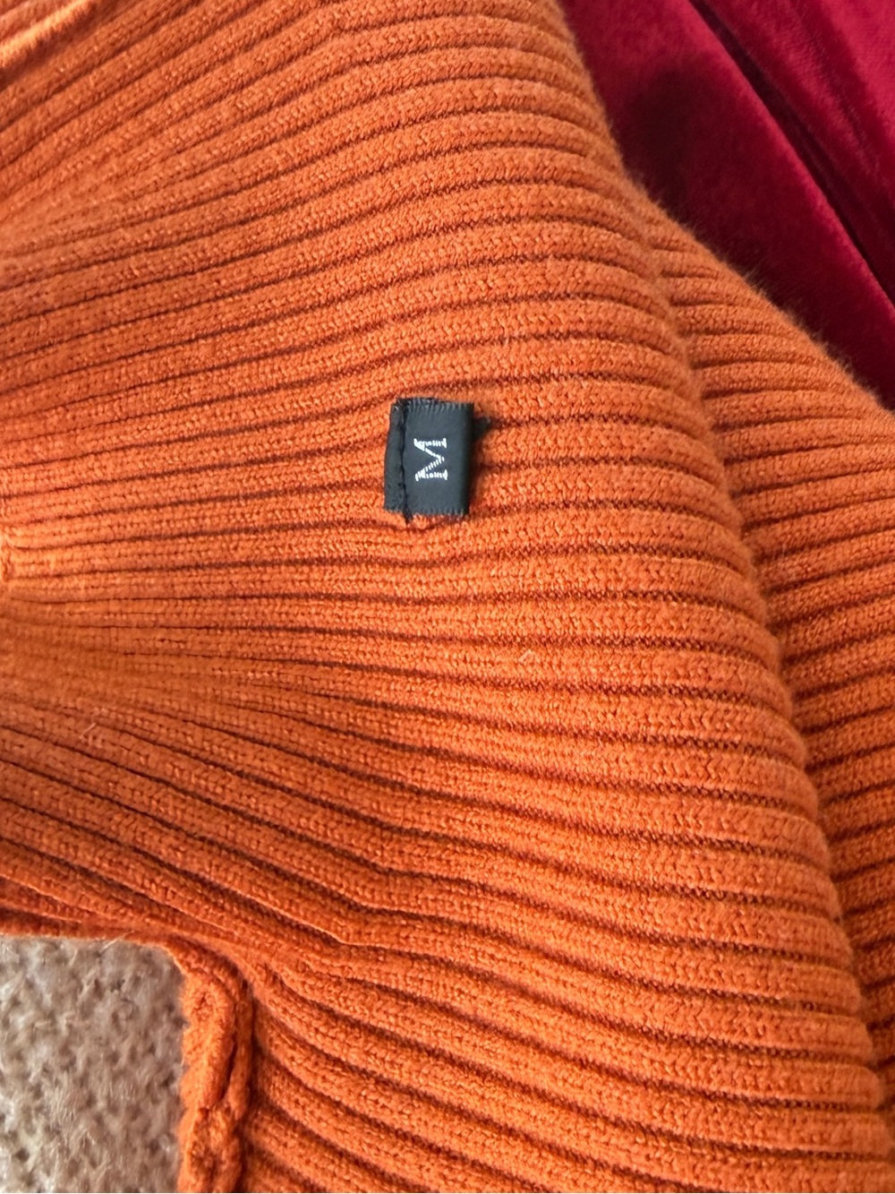 Long Sleeve Turtleneck Midi Dress in Burnt Orange - Picture 5 of 6